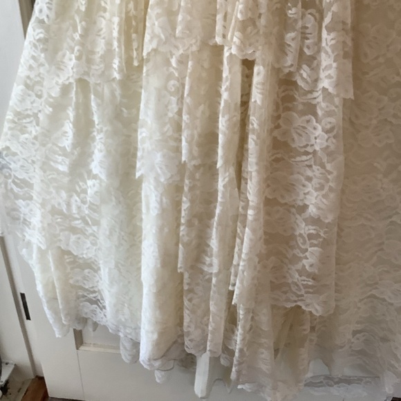 Vintage 1950’s Warm Ivory Chantilly Lace Wedding Gown Dress Prairie Cottagecore - Picture 7 of 16
